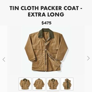 Filson Tin Cloth Packer Coat extra long